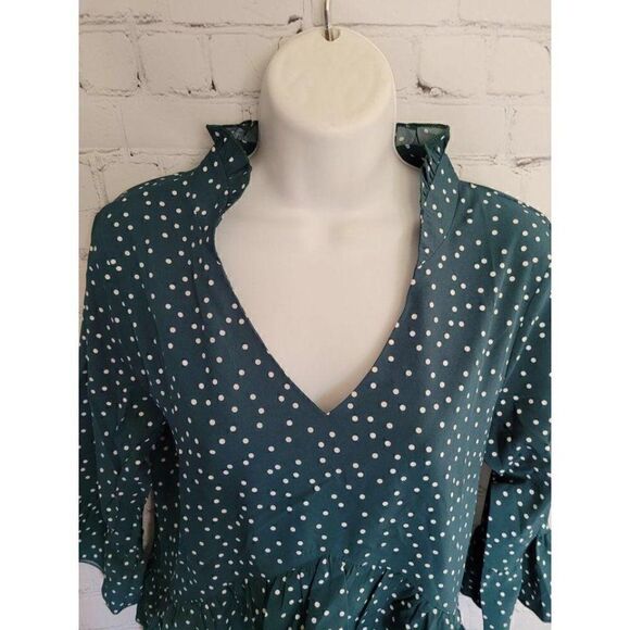 Women's Bell Sleeve Polkadot Dress Small - Picture 2 of 5